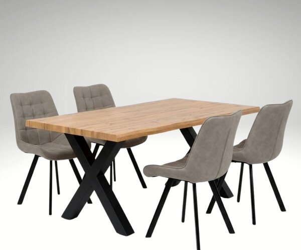 Vikio Jídelní set pro 4 osoby 160x90 cm dub-béžová VJS116-41L