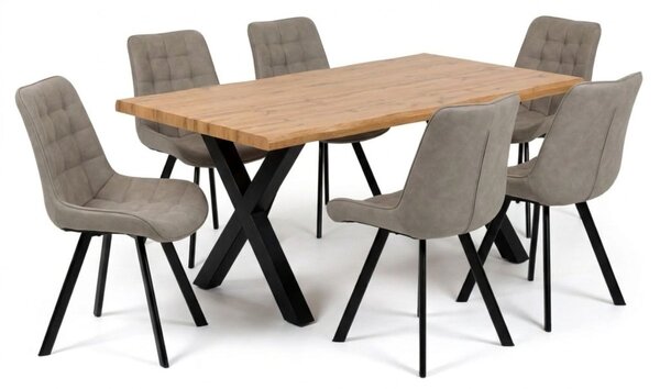 Vikio Jídelní set pro 6 osob 160x90 cm dub-béžová VJS116-61L