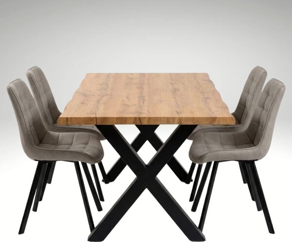 Vikio Jídelní set pro 4 osoby 160x90 cm dub-béžová VJS116-41L