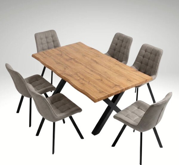 Vikio Jídelní set pro 6 osob 160x90 cm dub-béžová VJS116-61L