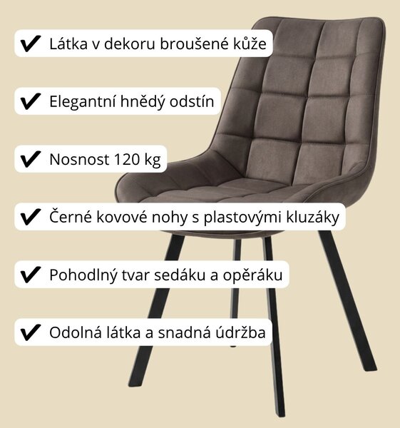 Vikio Jídelní set pro 6 osob 160x90 cm dub-hnědá VJS116-61H