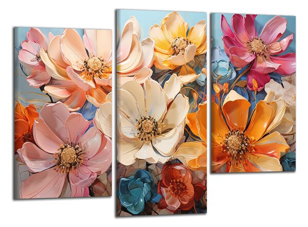 Obraz na plátně Květy různých barev