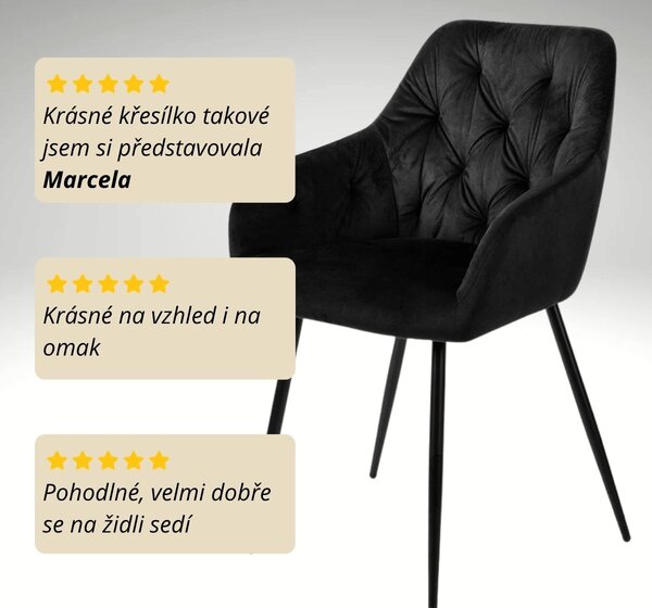 Vikio Jídelní židle čalouněná s područkami černá HJZ106C