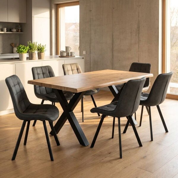 Vikio Jídelní set pro 6 osob 160x90 cm dub-šedá VJS116-61S