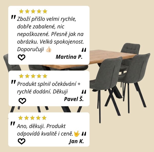 Vikio Jídelní set pro 6 osob 160x90 cm dub-šedá VJS116-61S
