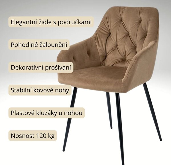 Vikio Jídelní set 6+1 160x90 cm dub, béžová VJS136-6BE