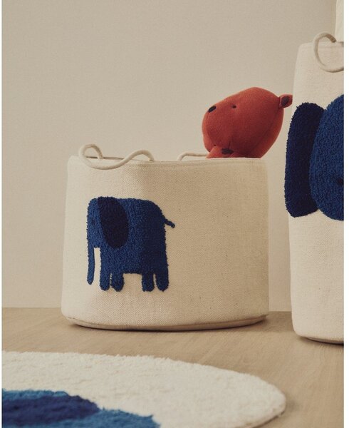 Slonovinový látkový dětský koš na hračky ø 45x30 cm Tandani – Kave Home