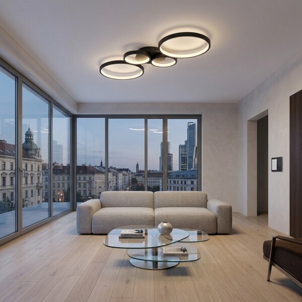 Brilagi - LED Stmívatelné stropní svítidlo RINGO LED/34W/230V černá + DO