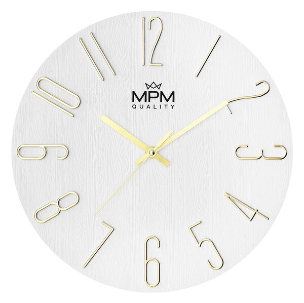 Plastové designové hodiny bílé MPM Primera - A