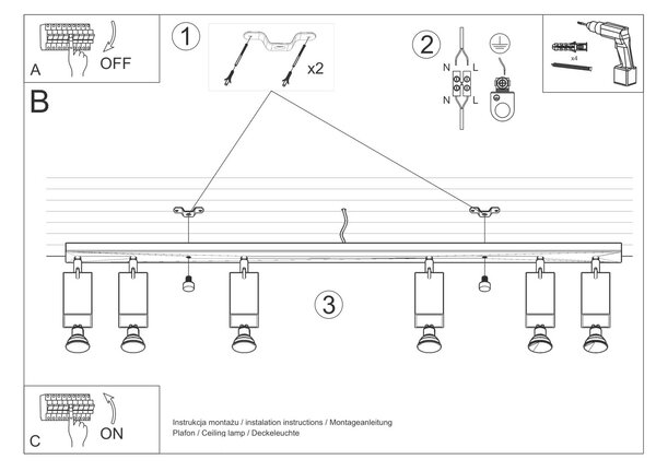 Sollux Stropní/nástěnné svítidlo RING 4 ø 8 cm Barva: Černá