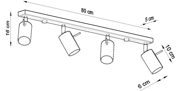 Sollux Stropní/nástěnné svítidlo RING 4 ø 8 cm Barva: Černá
