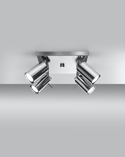 Sollux Stropní/nástěnné svítidlo RING 4 ø 8 cm, čtvercové Barva: Chrom