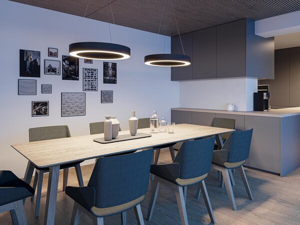 Led2 Závěsné LED svítidlo SATURN SLIM ø 60 cm, 3000/4000K Stmívání, řízení: TRIAC, Barva svítidla: černá