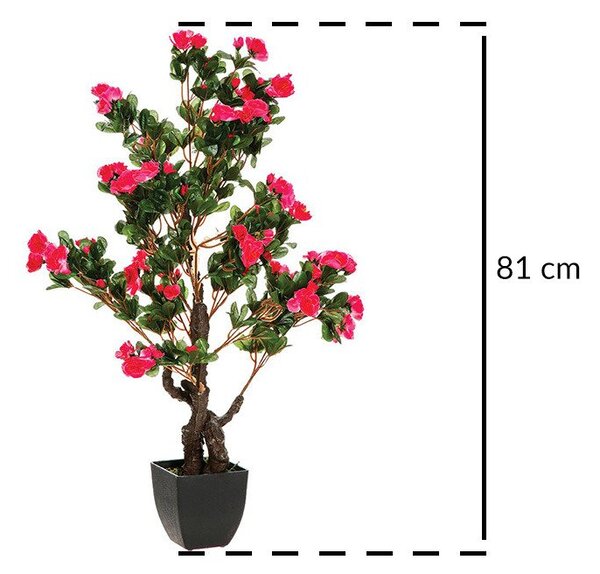 Umělá rostlina AZALIA, růžová barva, 81 cm