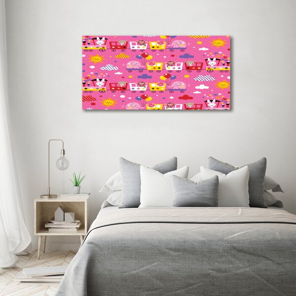 Moderní obraz canvas na rámu Zvířata ve vlaku oc-60176888