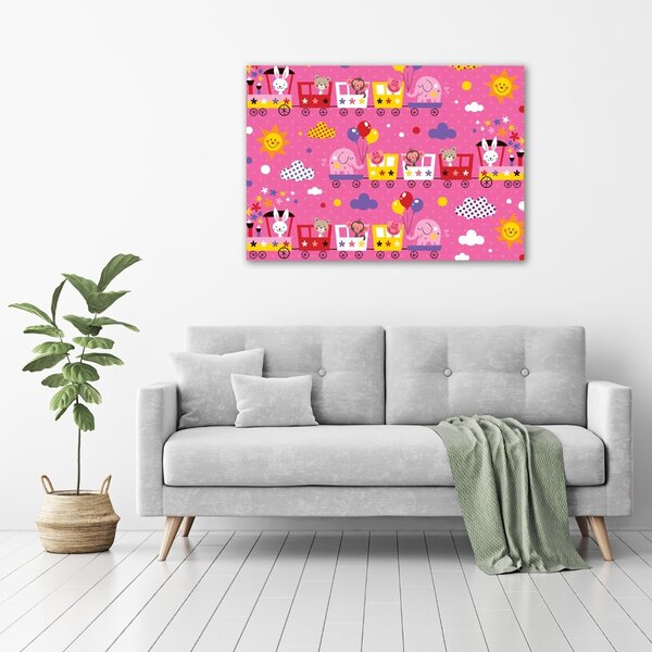 Moderní obraz canvas na rámu Zvířata ve vlaku oc-60176888