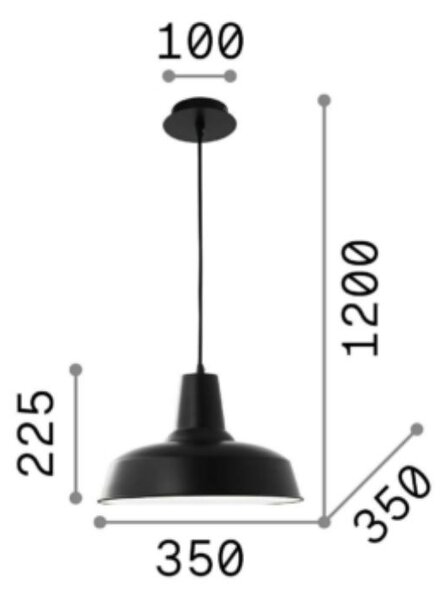 Ideal Lux Závěsné svítidlo Moby, 35cm Barva: Měděná