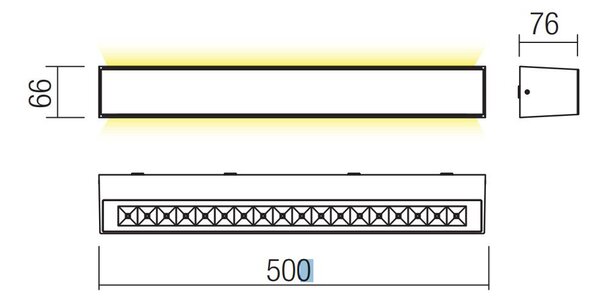 Redo Nástěnné venkovní LED svítidlo AROOS 41W, d. 55 cm, IP65, up/down svícení Barva: Tmavě šedá, Chromatičnost: 2700K