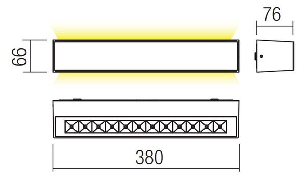 Redo Nástěnné venkovní LED svítidlo AROOS 30W, d. 38 cm, IP65, up/down svícení Barva: Bílá, Chromatičnost: 2700K