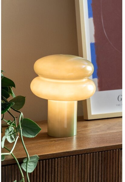 Růžová skleněná stolní lampa (výška 24 cm) Incesante – Leitmotiv