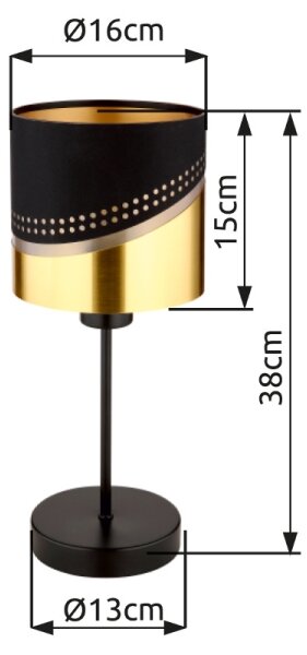 Globo 54046T - Stolní lampa OR 1xE27/40W/230V pr. 16 cm černá/zlatá