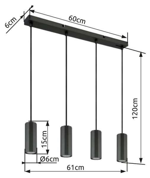 Globo 57918-4H - Lustr na lanku JAMES 4xGU10/25W/230V