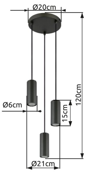 Globo 57918-3H - Lustr na lanku JAMES 3xGU10/25W/230V