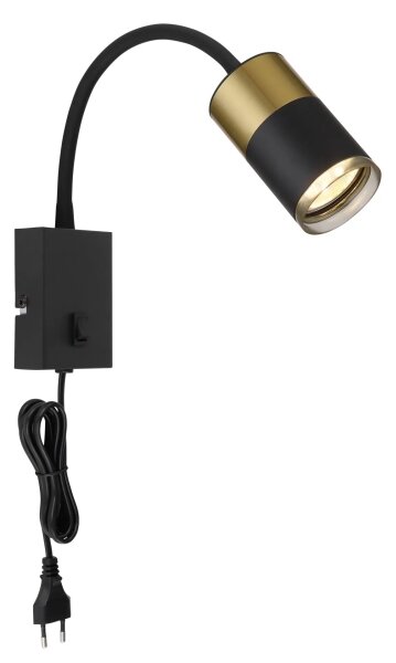Globo 57850W - Nástěnné bodové svítidlo BRISBON 1xGU10/25W/230V černá/zlatá