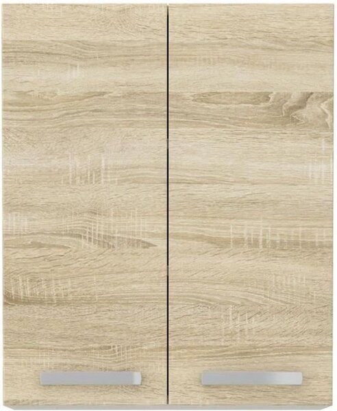 Vysoká skříňka se 2 výklopnými dvířky - Imitace dub Sonoma - š 60 cm x hl 31,6 x v 72 cm - LASSEN
