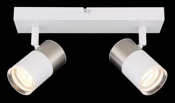 Globo 57851-2 - Bodové svítidlo BRISBON 2xGU10/25W/230V bílá/chrom