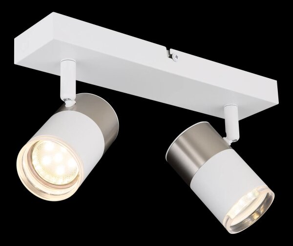 Globo 57851-2 - Bodové svítidlo BRISBON 2xGU10/25W/230V bílá/chrom