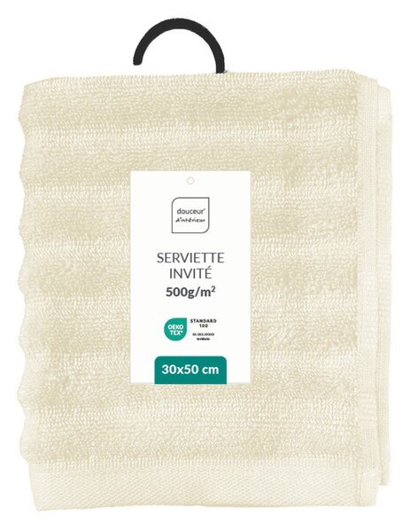 Krémový froté bavlněný ručník 30x50 cm Maya – douceur d'intérieur