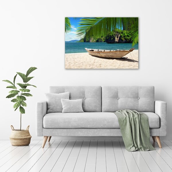 Moderní obraz canvas na rámu Loď na pláži oc-61294021