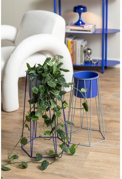 Modrý kovový regál 90x82x28 cm Cool Retro – Leitmotiv