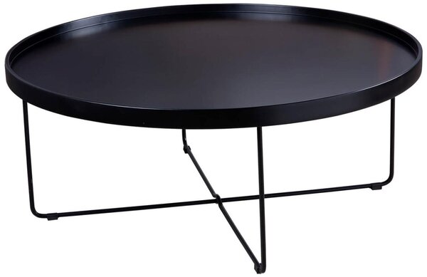 Černý lakovaný kulatý konferenční stolek Somcasa Bruno 90 cm