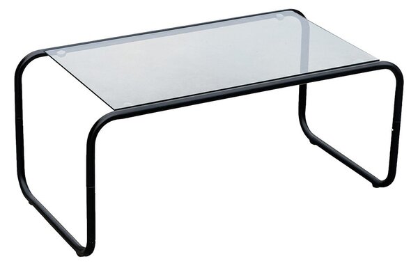 Černý konferenční stolek se skleněnou deskou 40x80 cm Ventana – Leitmotiv