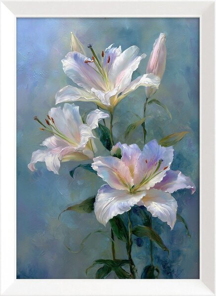 Tištěný obraz s rámem 56x75 cm Lilies – Styler