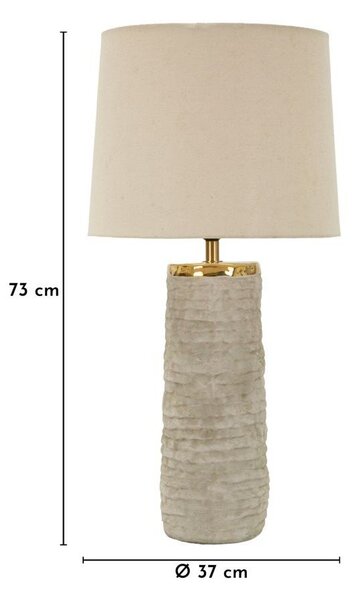 Světle šedá/krémová keramická stolní lampa s textilním stínidlem (výška 73 cm) Lima – Mauro Ferretti