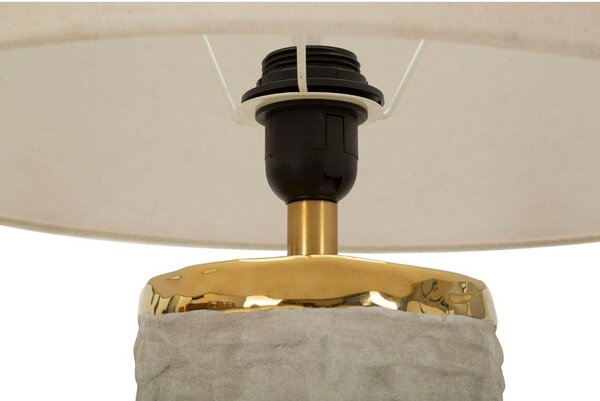 Světle šedá/krémová keramická stolní lampa s textilním stínidlem (výška 73 cm) Lima – Mauro Ferretti