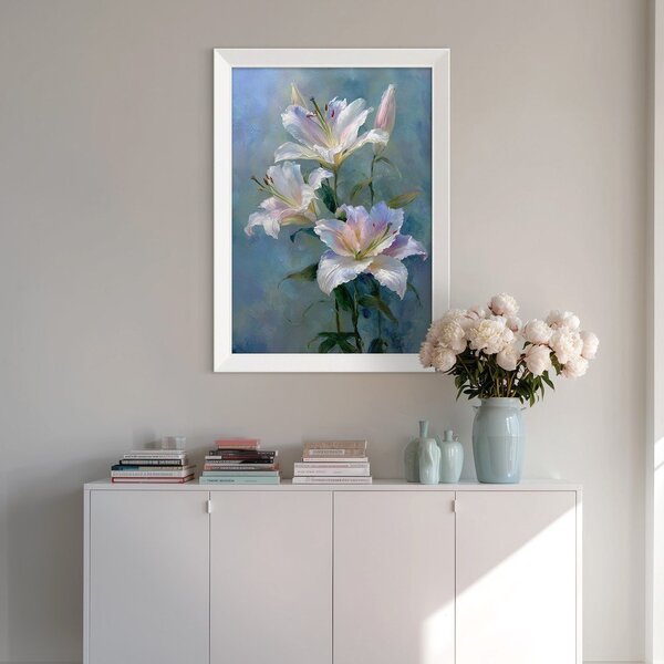 Tištěný obraz s rámem 56x75 cm Lilies – Styler