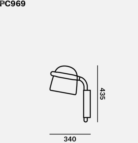 Nástěnná LED lampa Brokis Mona small Wall PC969, 4000K Povrch Montury: kov - černý matný komaxit, Barva skla: Šedá kouřová - transparentní sklo, Povrch baldachýnu: kov - černý matný komaxit