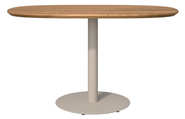 Tribu Jídelní stůl T-Table, Tribu, oválný 136x80x75 cm, rám lakovaná nerez white, deska teak