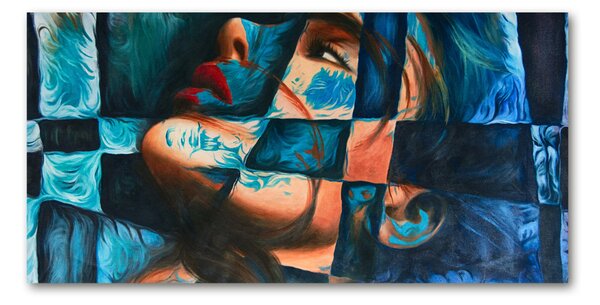 Foto obraz sklo tvrzené Žena abstrakce osh-61982690