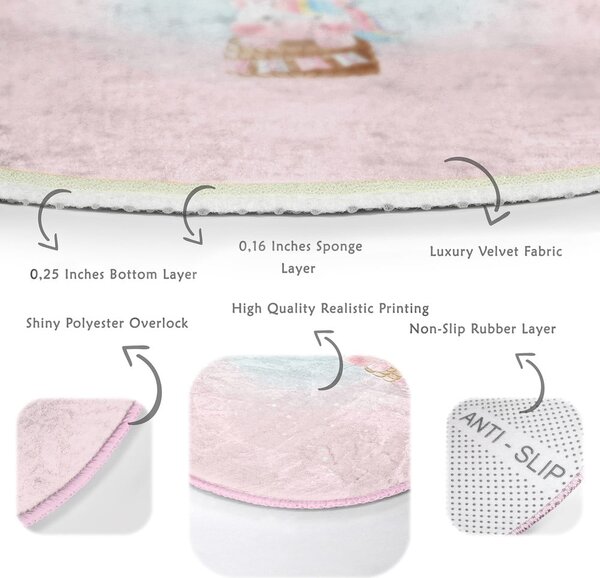 Růžový dětský koberec ø 120 cm Comfort – Mila Home