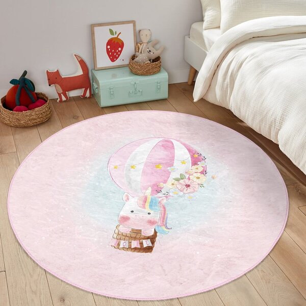 Růžový dětský koberec ø 120 cm Comfort – Mila Home