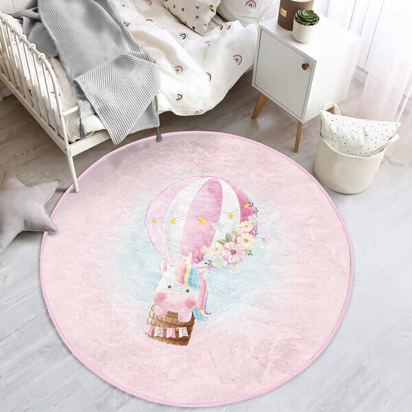 Růžový dětský koberec ø 120 cm Comfort – Mila Home