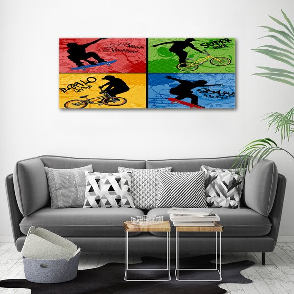 Moderní fotoobraz canvas na rámu Kolo a skateboard oc-62041859