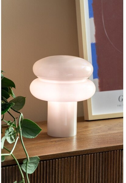 Béžová skleněná stolní lampa (výška 24 cm) Incesante – Leitmotiv