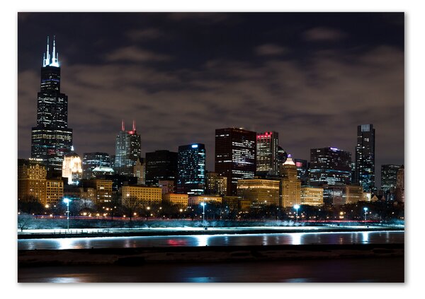 Fotoobraz na skle Noční Chicago osh-62338731