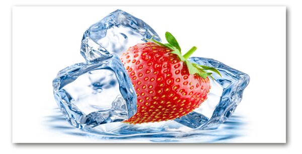 Foto obraz sklo tvrzené Jahoda s ledem osh-62722634